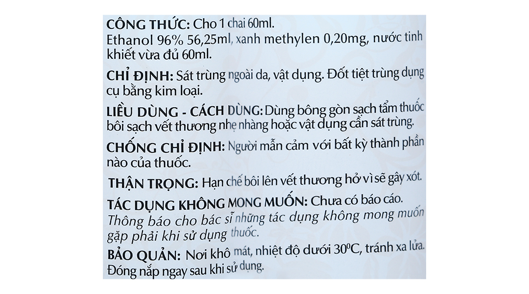 Cồn Alcool 90 độ OPC sát trùng ngoài da