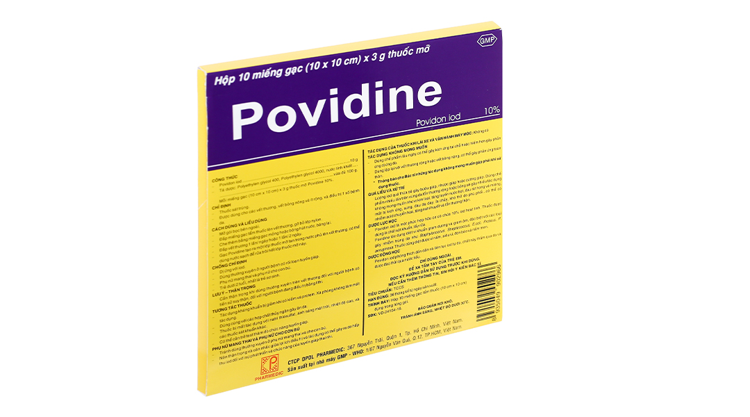 Gạc Povidine 10% sát trùng vết thương