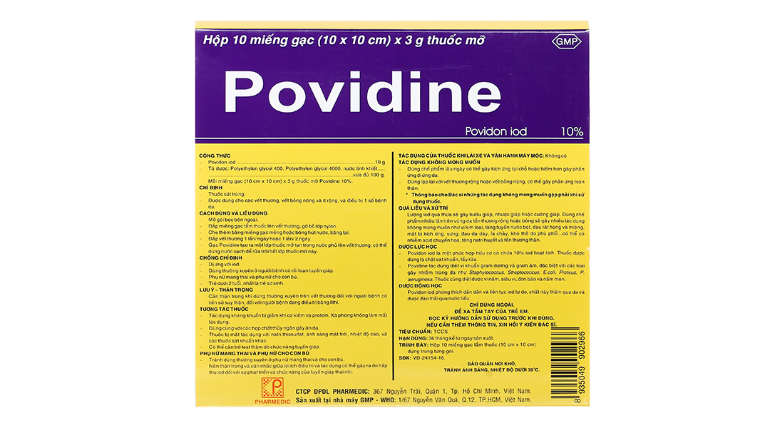 Gạc Povidine 10% sát trùng vết thương