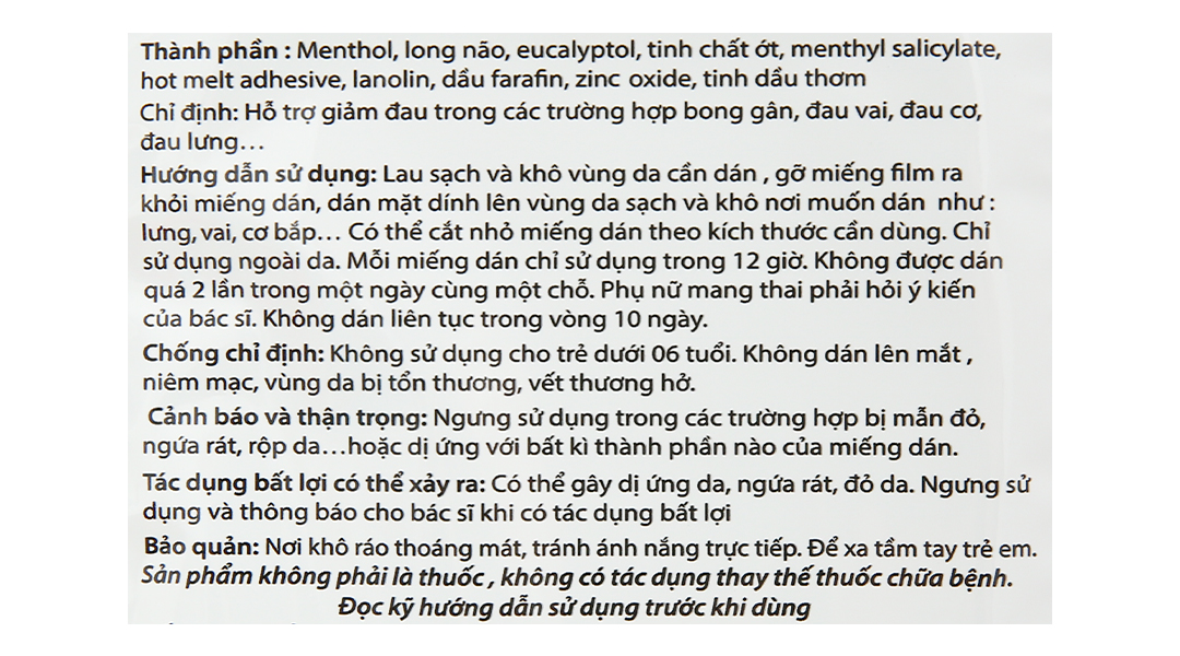 Miếng dán giảm đau Tika-Patch giảm đau cơ, xương, khớp, bong gân - 12