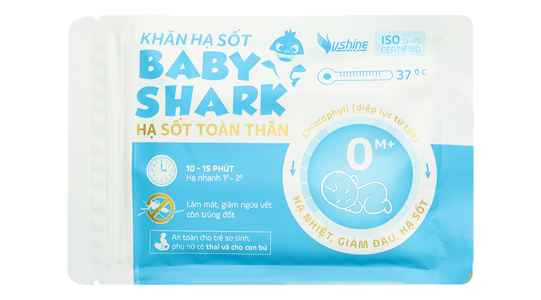 Khăn hạ sốt Baby Shark 0M+ cho bé