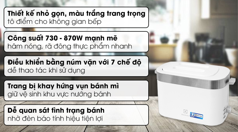 Máy nướng bánh mì Electrolux E2TS1-100W