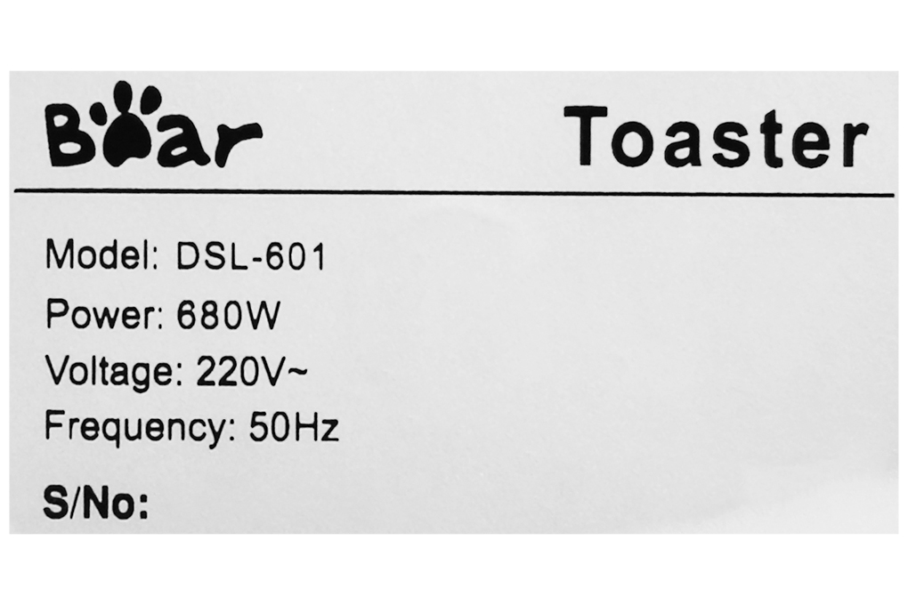 Máy nướng bánh mì Bear DSL-601 Màu Hồng
