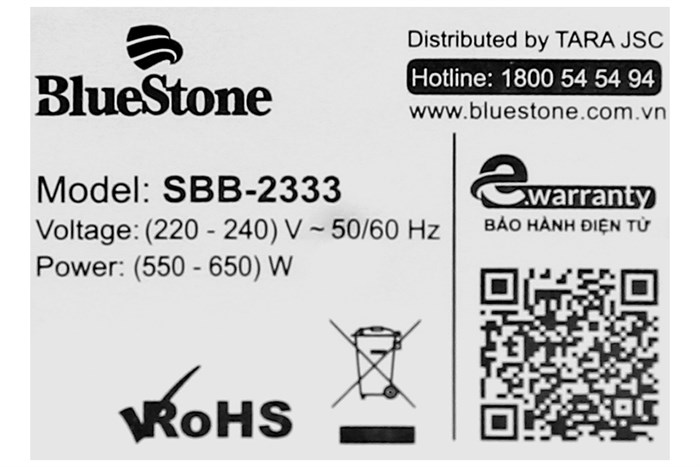 Máy nướng bánh mì BlueStone SBB-2333 Màu Đen