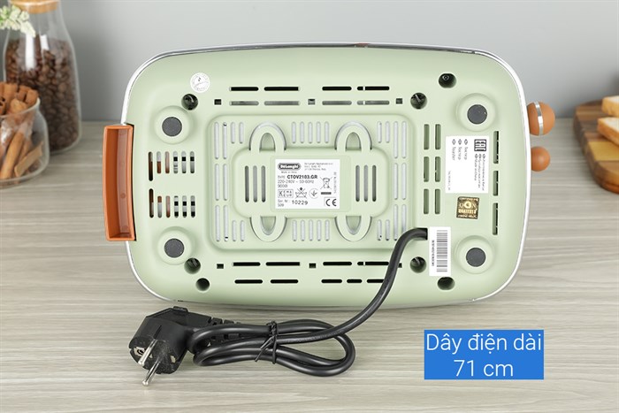 Máy nướng bánh mì Delonghi CTOV2103.GR Màu Xanh rêu