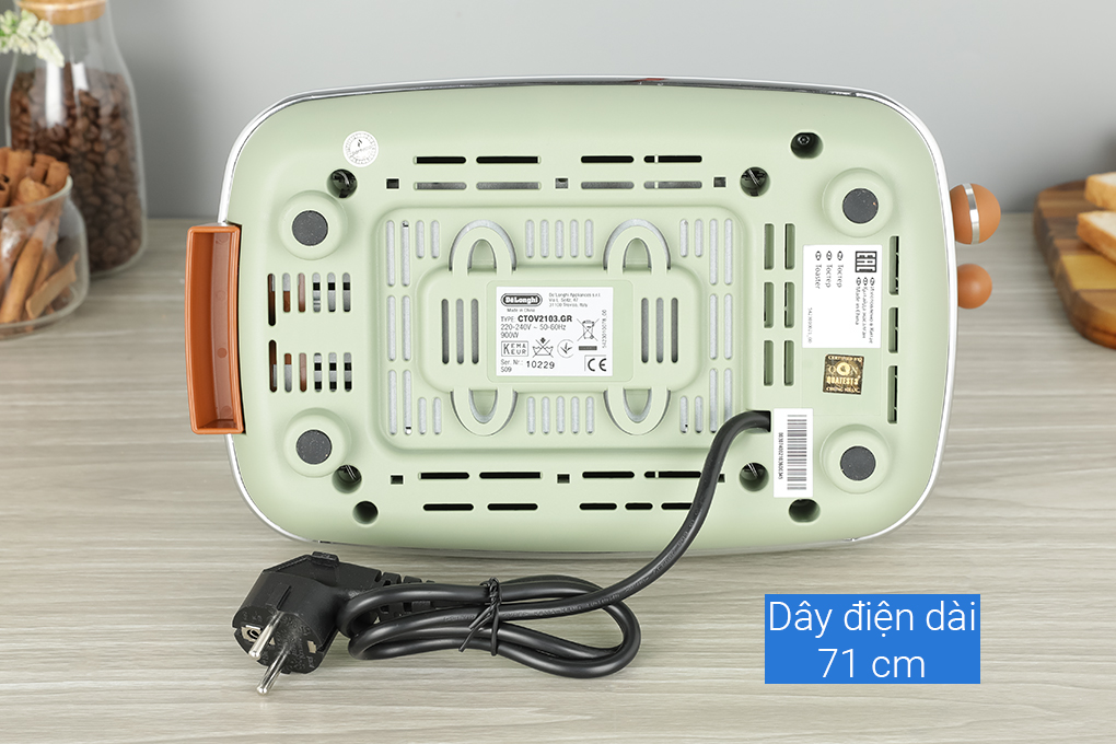 Máy nướng bánh mì Delonghi CTOV2103.GR Màu Xanh rêu