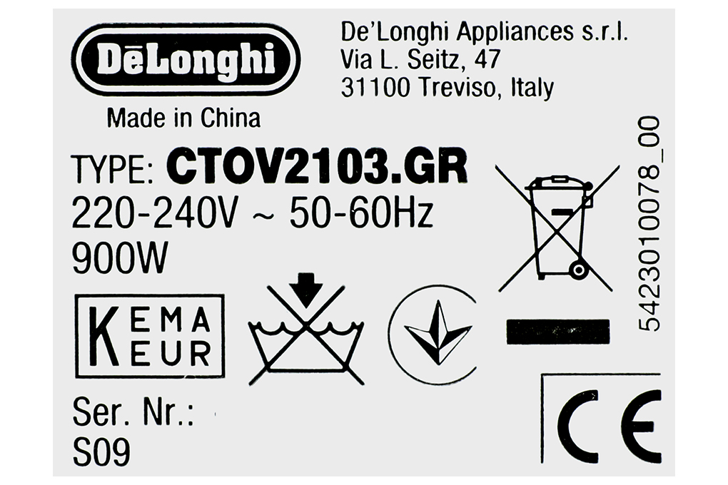 Máy nướng bánh mì Delonghi CTOV2103.GR Màu Xanh rêu