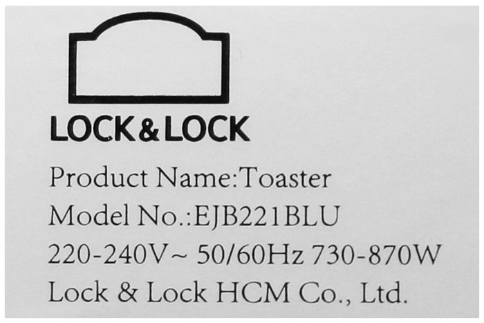 Máy nướng bánh mì Lock&Lock EJB221BLU Màu Xanh mint