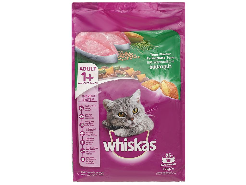 Thức ăn cho mèo Whiskas hương cá ngừ túi 1.2kg 4