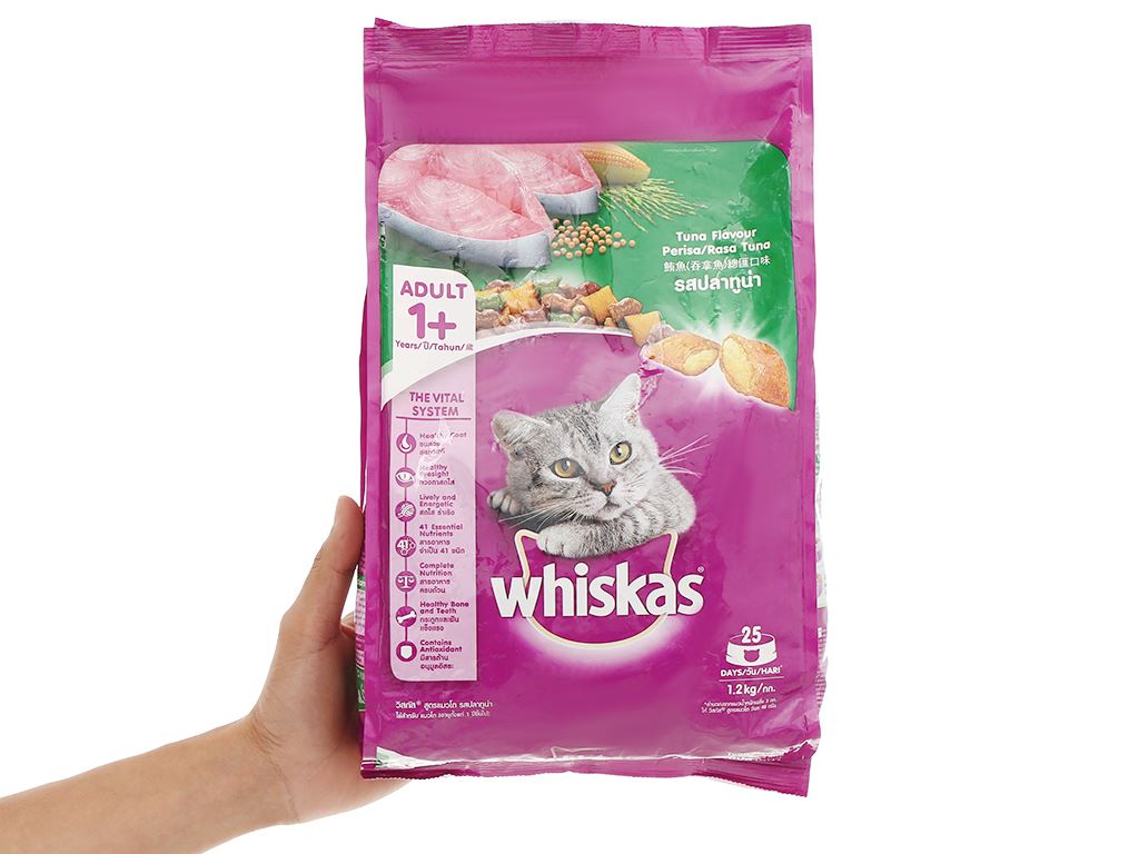 Thức ăn cho mèo Whiskas hương cá ngừ túi 1.2kg 8