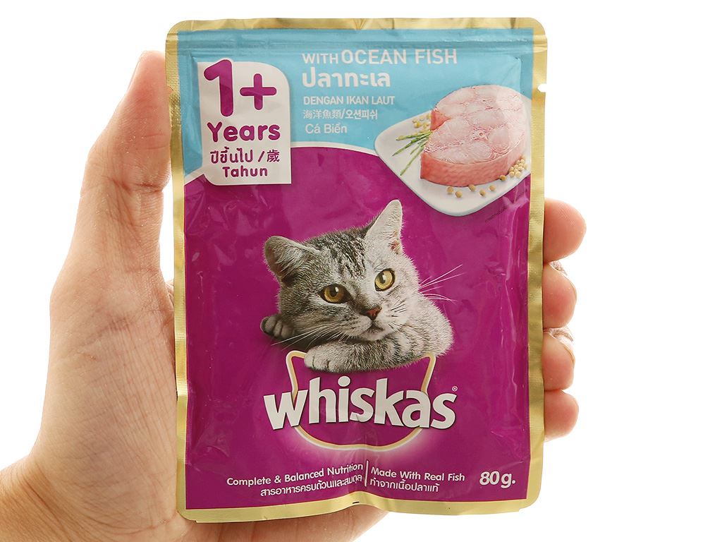 Sốt cho mèo Whiskas vị cá biển gói 80g 5