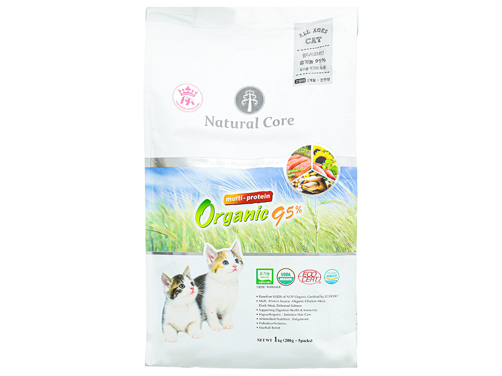 Thức ăn cho mèo Natural Core Multi-Protein Organic 95% gói 1kg 3