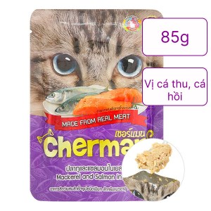 Pate cho mèo Cherman vị cá thu và cá hồi gói 85g