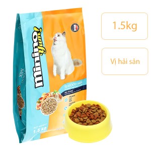 Thức ăn cho mèo Minino vị hải sản gói 1.5kg