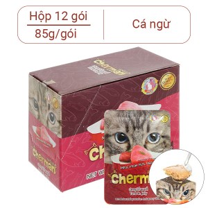 Hộp 12 gói pate cho mèo Cherman vị cá ngừ 85g