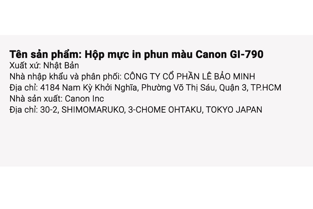 Hộp mực in phun màu Canon GI-790 Vàng (dành cho Canon dòng G Series) Màu Vàng