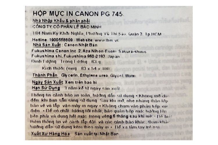 Hộp mực in phun Canon PG-745 Đen (dòng TR4570s)