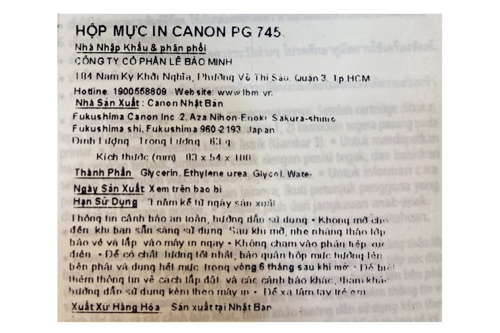 Hộp mực in phun Canon PG-745 Đen (dòng TR4570s)