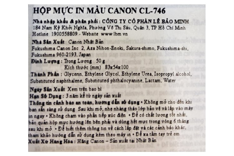 Hộp mực in phun màu Canon CL-746 Xanh, Đỏ, Vàng (dòng TR4570s)