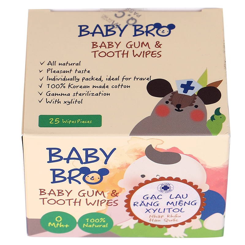 Gạc răng miệng cho bé Baby Bro hộp 25 miếng (từ 0 tháng) - AVAKids.com