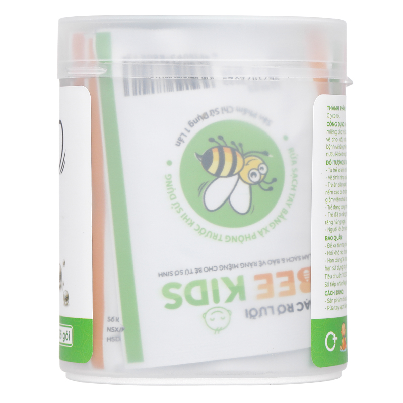 Gạc rơ lưỡi cho bé Bee Kids hộp 36 gói (từ 0 tháng) 6