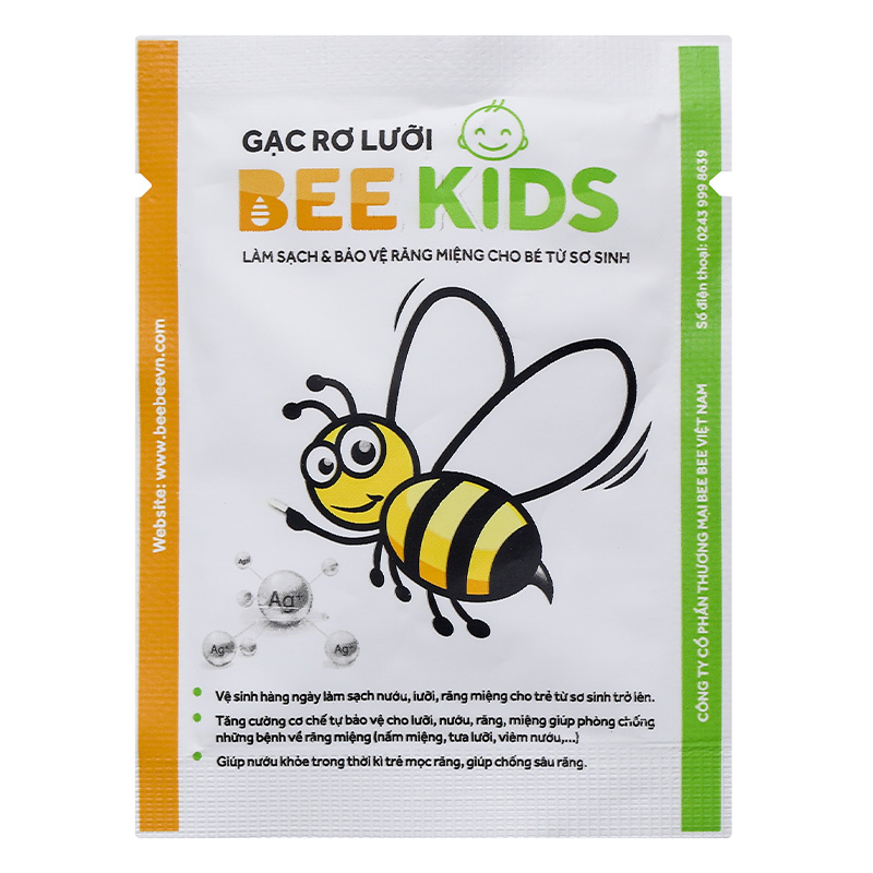 Gạc rơ lưỡi cho bé Bee Kids hộp 36 gói (từ 0 tháng) 8