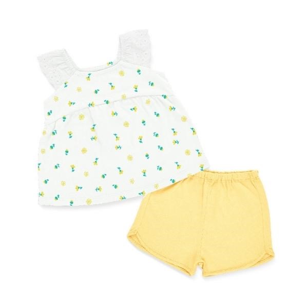 Bộ sát nách bé gái Lullaby NH346M màu trắng - vàng - AVAKids.com