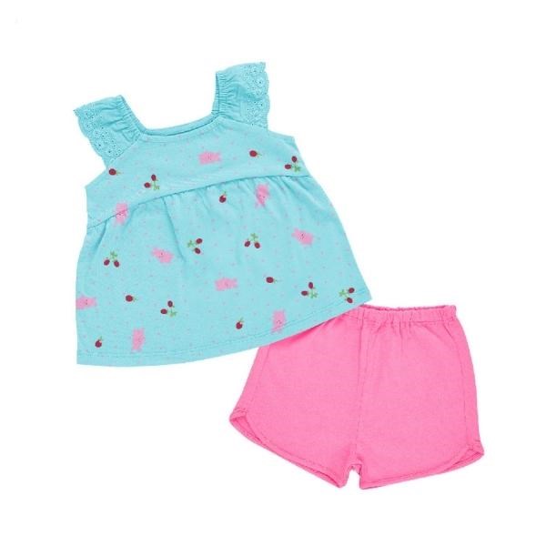 Bộ sát nách bé gái Lullaby NH346M màu hồng 7