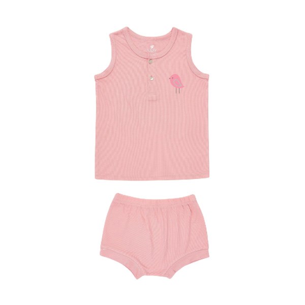 Bộ sát nách bé gái Lullaby NH111V màu hồng nhạt đẹp, chính hãng - AVAKids.com