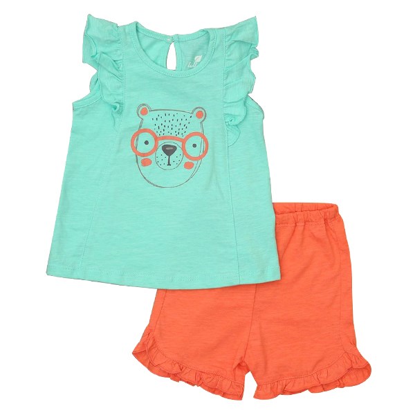 Bộ tay ngắn bé gái Lullaby NH656P màu hồng nhạt - AVAKids.com