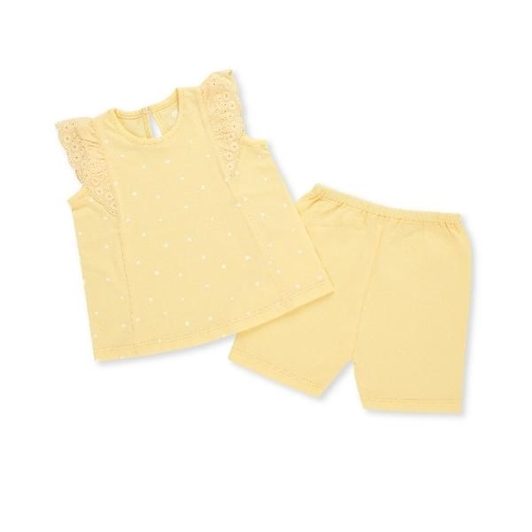 Bộ tay ngắn bé gái Lullaby NH344M màu vàng - AVAKids.com