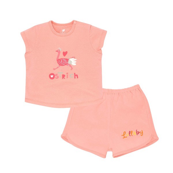 Bộ tay ngắn bé gái Lullaby NH303M màu hồng nhạt - AVAKids.com