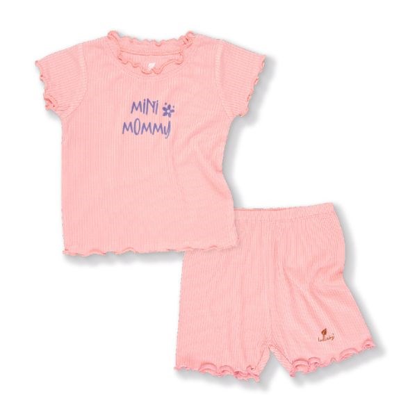 Bộ tay ngắn bé gái Lullaby NH483M màu hồng - AVAKids.com