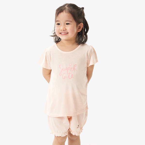 Bộ tay ngắn bé gái Lullaby NH140V màu hồng nhạt - AVAKids.com