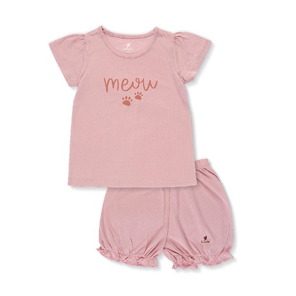 Bộ tay ngắn bé gái Lullaby NH140V màu hồng đậm - AVAKids.com