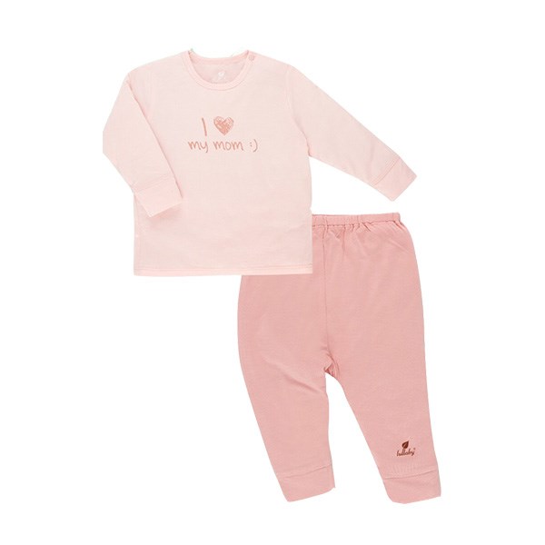 Bộ tay dài bé gái Lullaby NH686P màu be nhạt - cam - AVAKids.com