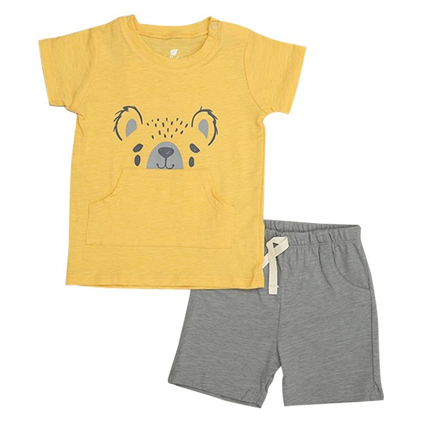 Bộ tay ngắn bé trai Lullaby NH655P màu xanh - vàng - AVAKids.com
