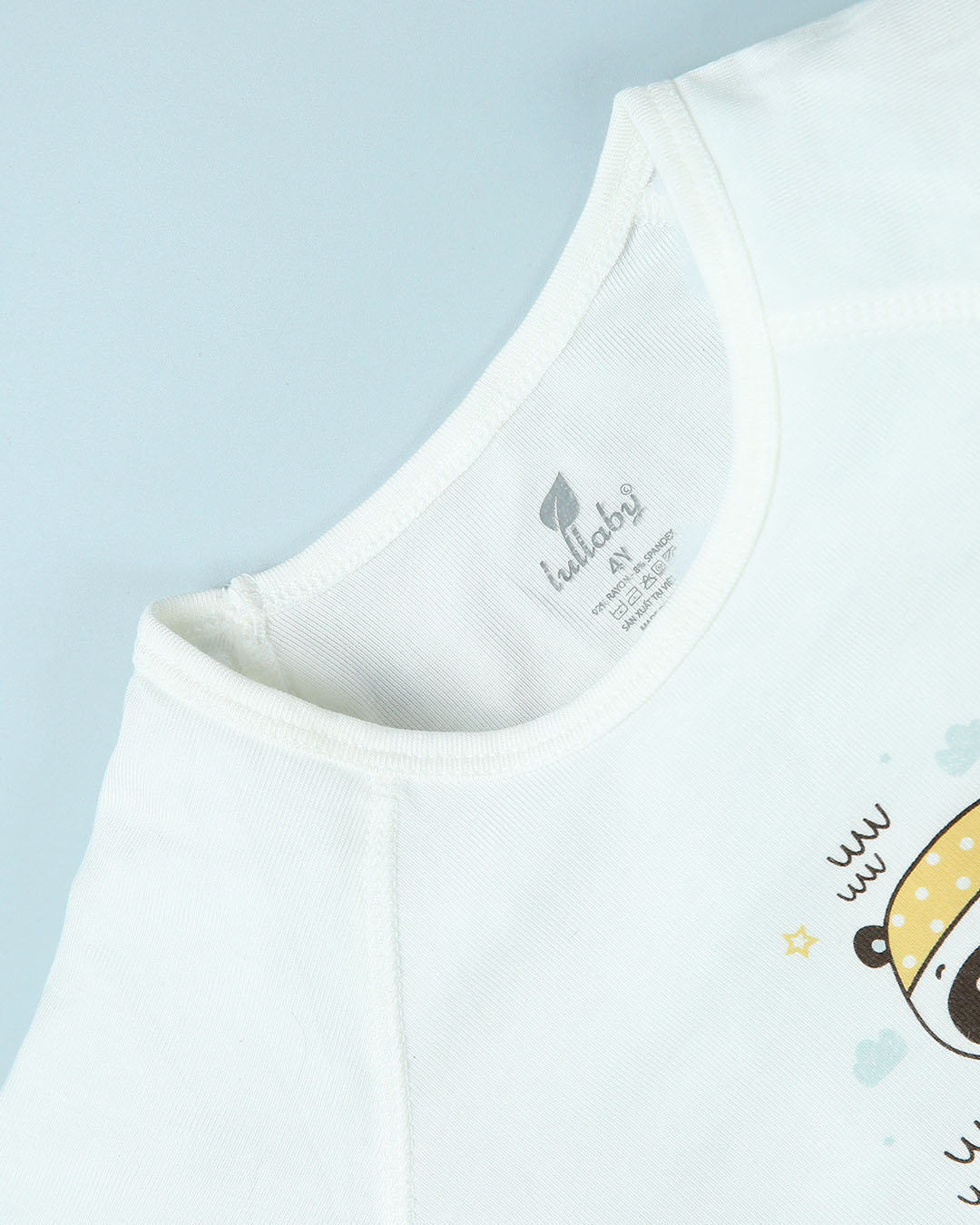 Bộ tay ngắn bé trai Lullaby NH215V màu trắng - xanh 4