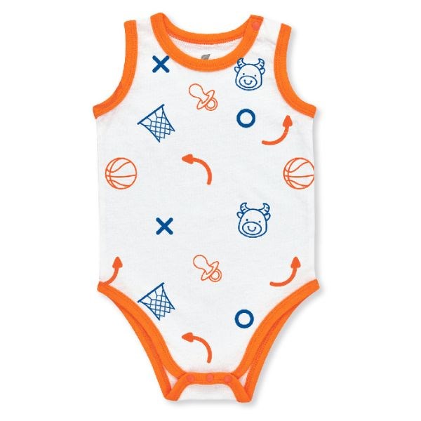 Bodysuit Bé Trai Lullaby Hnb302M Màu Trắng - Cam