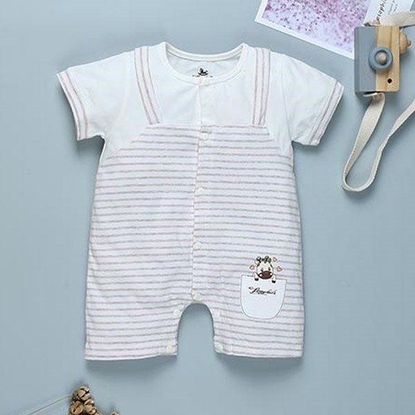 Bodysuit Bé Trai Pony Kids Kẻ Ngang Màu Nâu