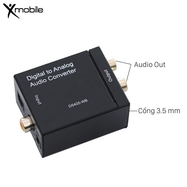 Bộ Adapter Chuyển Optical - Rca Audio Xmobile Ds405 - Wb Đen