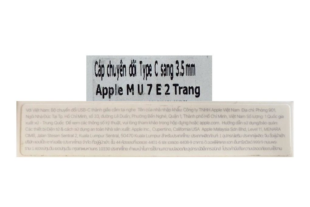 Cáp chuyển đổi Type-C sang 3.5mm Apple Trắng - 5