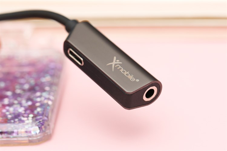 Cáp chuyển đổi 2 cổng lightning sang 3.5mm Xmobile TS-E123 Xám Màu Xám