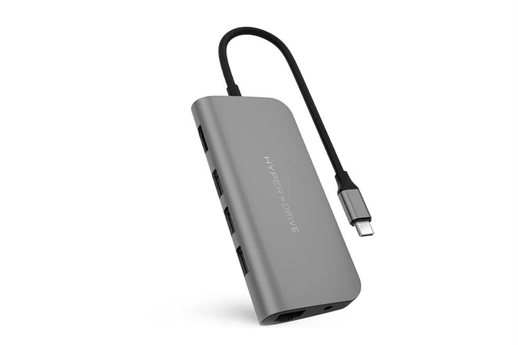 Adapter chuyển đổi Type C 9 in 1 HyperDrive HD30F Màu Xám