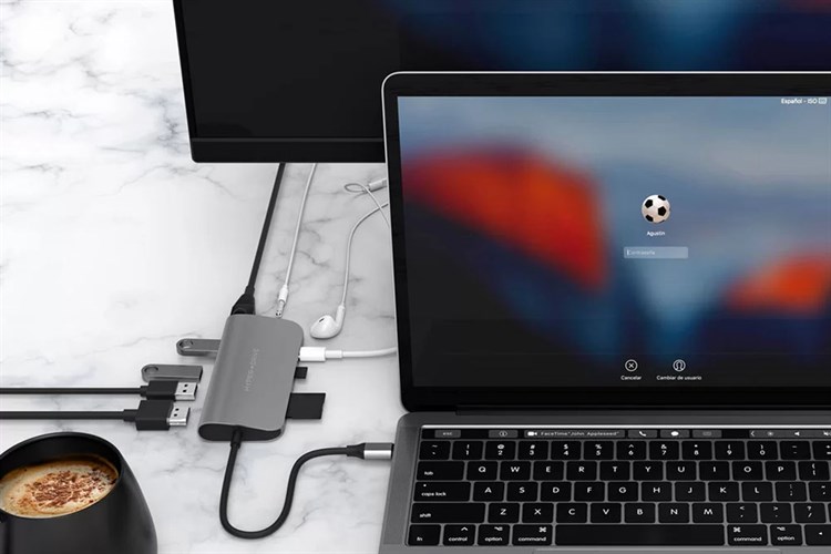 Adapter chuyển đổi Type C 9 in 1 HyperDrive HD30F Màu Xám