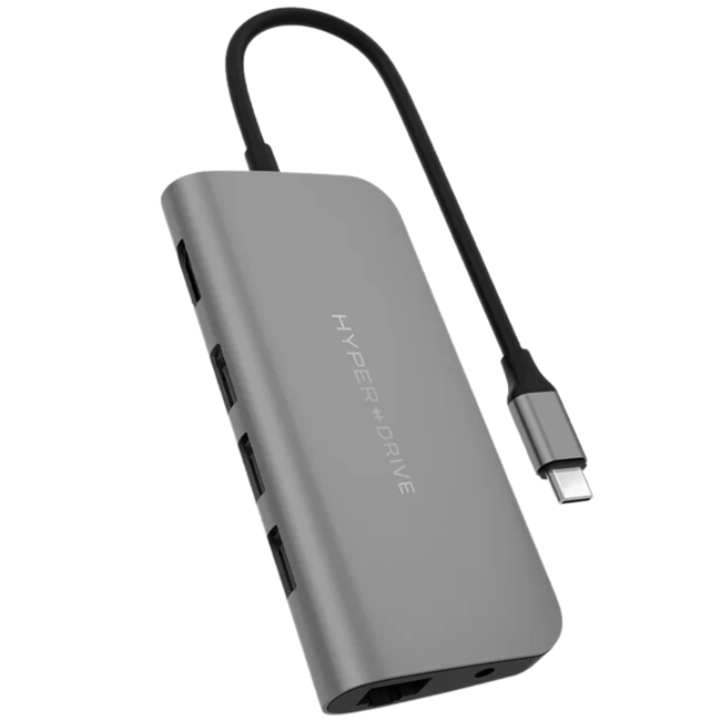Adapter chuyển đổi USB C 9 in 1 HyperDrive HD30F Xám - giá rẻ