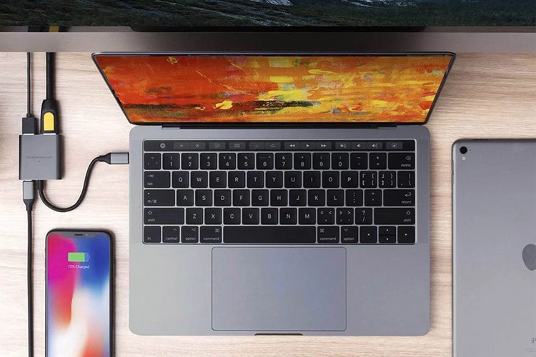 Adapter chuyển đổi Type C 3 in 1 HyperDrive HD259A Màu Xám