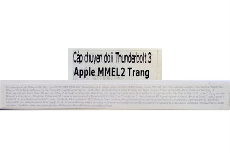 Cáp chuyển đổi Thunderbolt 3 (USB-C) sang Thunderbolt 2 Apple MMEL2 Màu Trắng