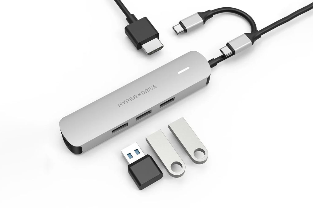 Adapter chuyển đổi Type C 6 in 1 HyperDrive HD233B Màu Bạc