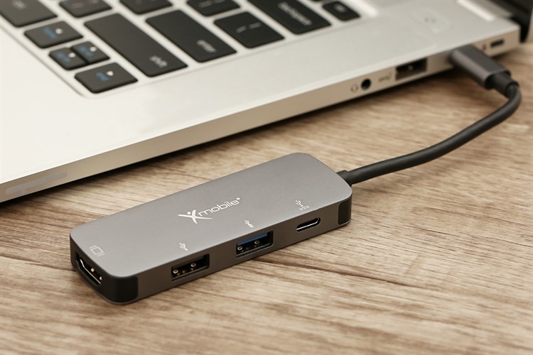 Adapter chuyển đổi Type C 4 in 1 Xmobile DS122F Màu Xám